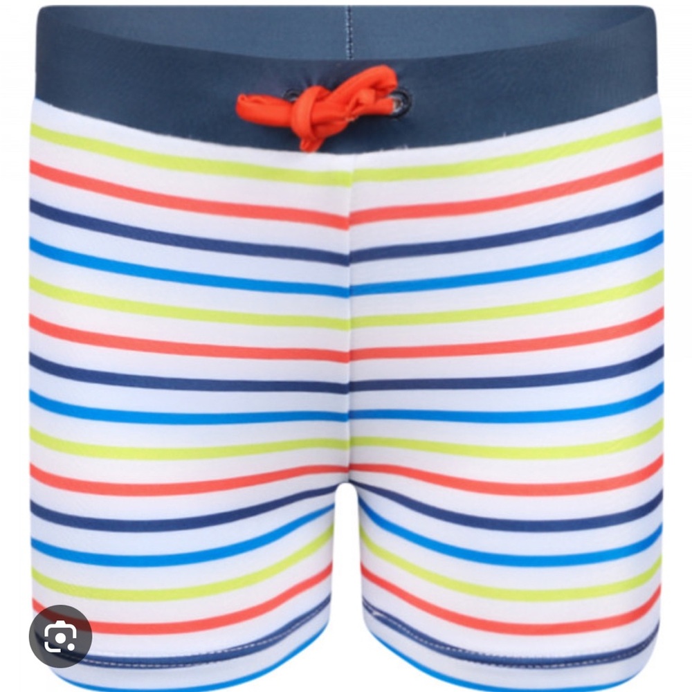 Mayoral Striped Print Swim Trunks